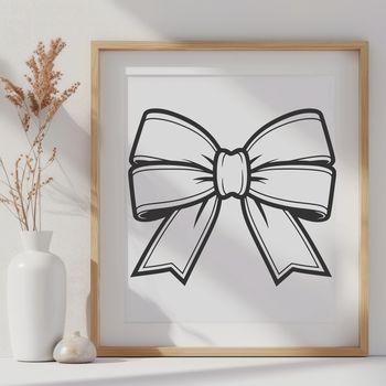 A colorful ribbon-style bow with tied ends, suitable for gift wrapping and crafting.