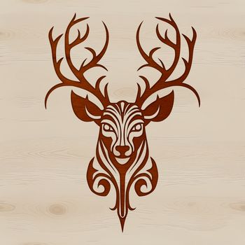 An ornate design element featuring a stylized deer, suitable for various digital applications.