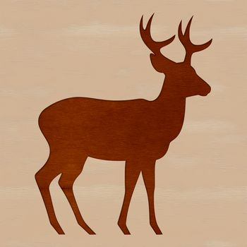 A stylized silhouette of a deer in the wild, suitable for vector design and cutting machine projects.