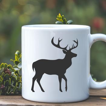A simple silhouette of a wild animal, specifically a deer, in vector format suitable for various digital applications.