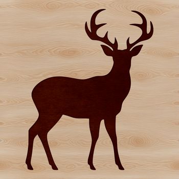 A simple silhouette of a deer, suitable for digital use in various design applications.
