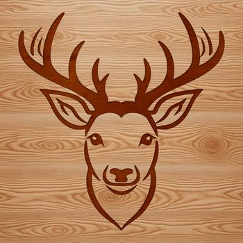 Vector illustration of a deer's head, suitable for crafting and design projects.
