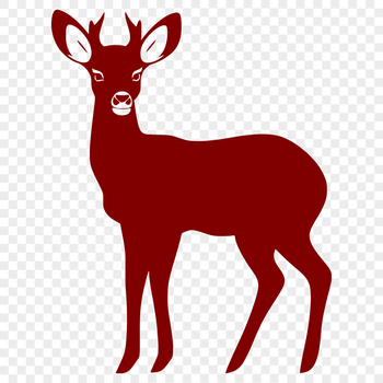 A single deer standing in a forest clearing, illustrated as a vector graphic.