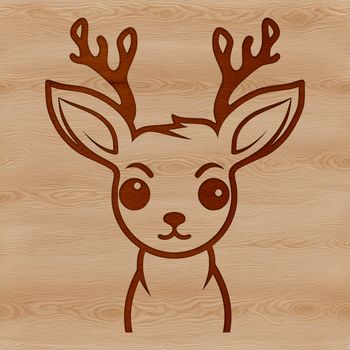 A simple line drawing of a deer's head, suitable for vector art designs.
