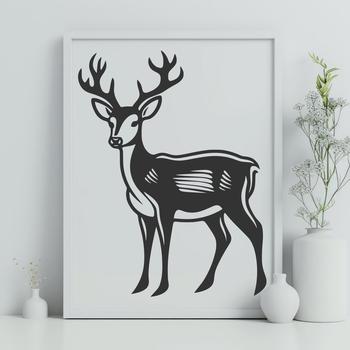 A detailed illustration of a deer in a natural setting, suitable for digital editing and crafting.