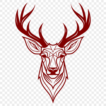 A high-quality illustration of a deer's head, suitable for graphic design projects.