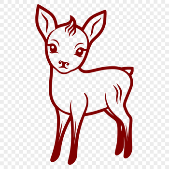 A colorful illustration of a deer standing on its hind legs, showcasing its full body.