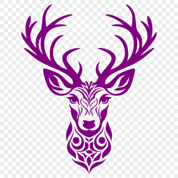 A stylized illustration of a deer's head with intricate details, suitable for vector design projects.