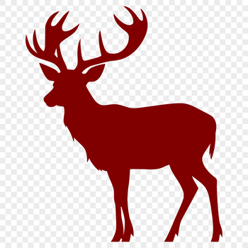 A simple, high-quality illustration of a deer in full body silhouette, suitable for digital use.
