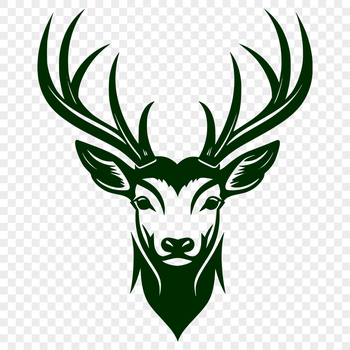 SVG illustration of a deer's head, suitable for vector graphics design.