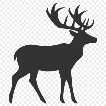 A clear silhouette of a deer in its natural habitat, suitable for vector art designs.