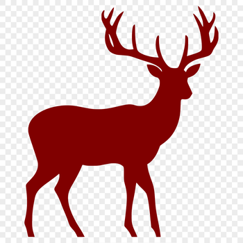 A detailed silhouette of a deer in full body pose.