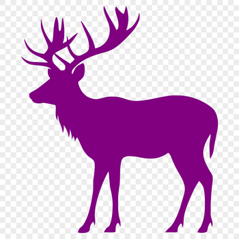 A full-body silhouette of a deer, suitable for vector art designs.