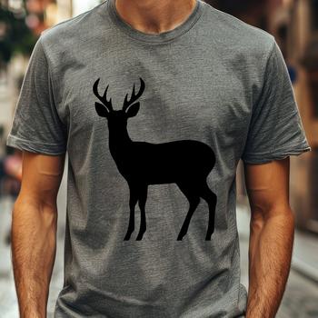 A simple line art illustration of a deer in full body form, suitable for cutting machines or laser cutters.
