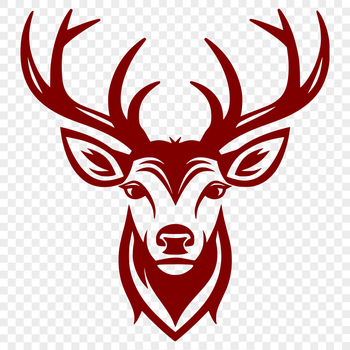 Close-up vector illustration of a deer's head with detailed features.