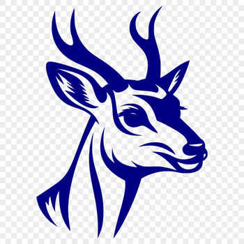A detailed vector illustration of a deer's head, suitable for cutting machine designs and commercial printing.