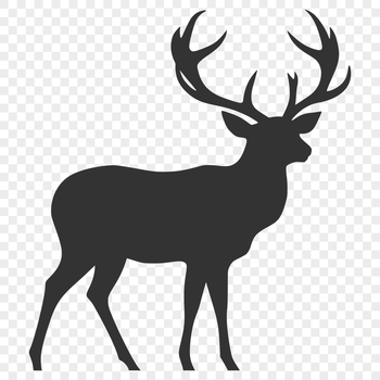 A detailed vector silhouette of a deer, suitable for cutting machines and stencils.