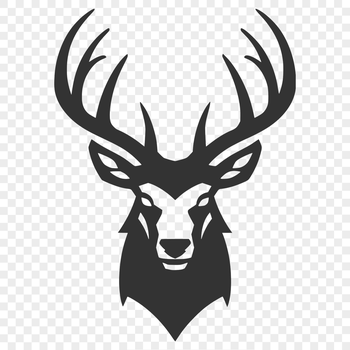 A detailed illustration of a deer's head with intricate details, suitable for vector art and cutting machine designs.