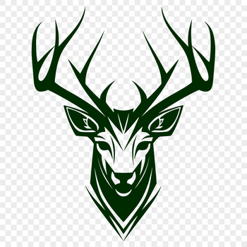 A stylized illustration of a deer's head, suitable for vector design projects.