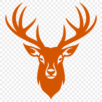 A detailed illustration of a deer's head, designed as vector art.