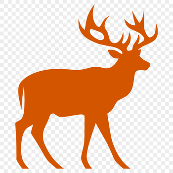 A single-stroke silhouette of a deer in vector format.