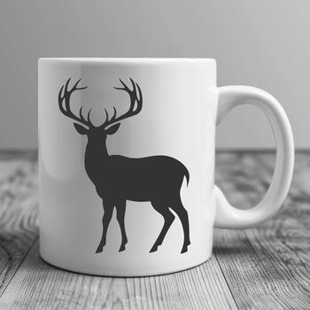 An SVG silhouette of a full-body deer figure suitable for various design applications.