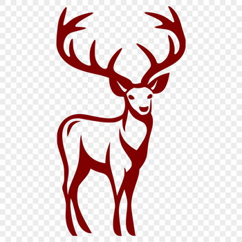 A full-body illustration of a deer, suitable for vector art designs.