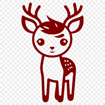 A simple line drawing of a deer in full body form.