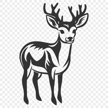 A cartoon deer standing upright with a cute expression, created in vector format.