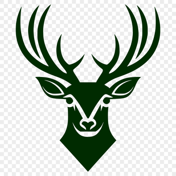 Close-up illustration of a deer's head in vector format.