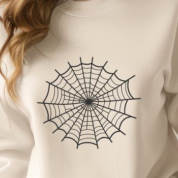 A detailed design of a spider's intricate web, created as a scalable vector graphic.