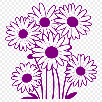 A detailed, scalable outline of a daisy bloom, suitable for cutting machines or laser engraving.