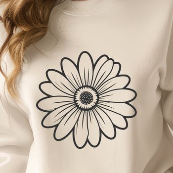 White daisy flower with yellow center in vector format.