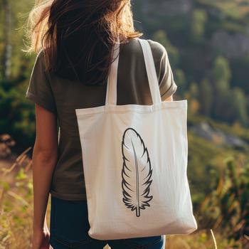 A single white feather with smooth edges, suitable for vector design and printing.