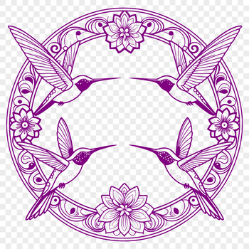 A detailed vector graphic of a hummingbird with intricate details suitable for crafting or design projects.