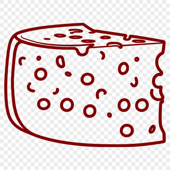 A high-resolution vector illustration of a wedge-shaped block of cheese.