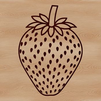 A detailed illustration of a ripe strawberry, suitable for graphic design projects.