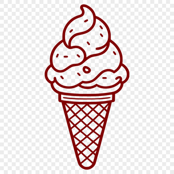 A stylized vector design of a single serving of ice cream dessert.
