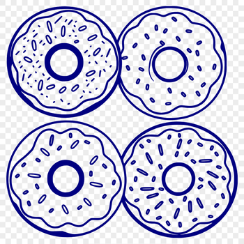 A stylized illustration of a donut, ideal for use in graphic design projects.