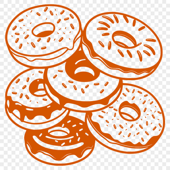 A colorful illustration of a sweet donut with intricate details, suitable for graphic design and digital art projects.