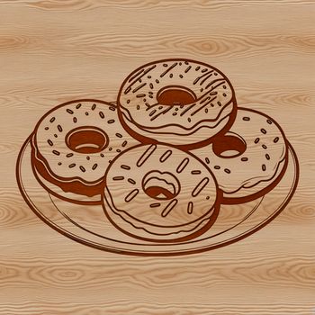 A stylized illustration of a single glazed donut, suitable for various design applications.