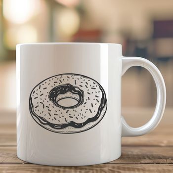 A detailed illustration of a donut, suitable for vector design and cutting machine applications.