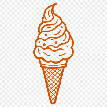 A stylized illustration of a colorful ice cream cone, suitable for various design projects and graphic designs.