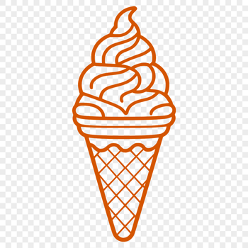 A detailed vector design of a single serving of creamy ice dessert.