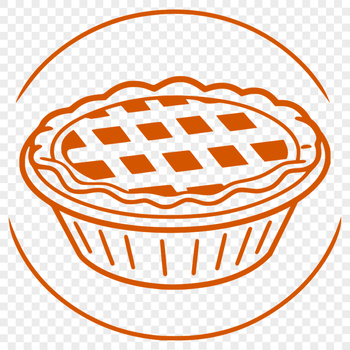 A digital illustration of a sliceable dessert pie, suitable for vector design and cutting machine projects.
