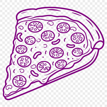 A digital illustration of a classic Italian-style pizza with various toppings.