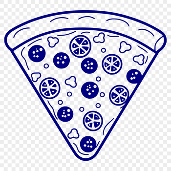 A digital illustration of a pizza with various toppings, suitable for commercial or personal use in graphic design projects.