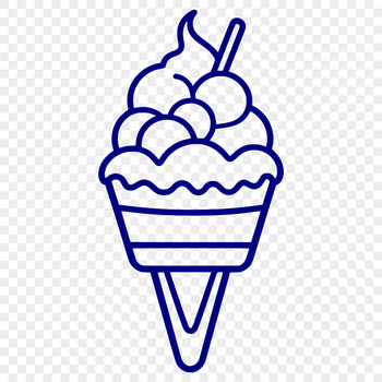 A vector design of a single serving of cold dessert food.