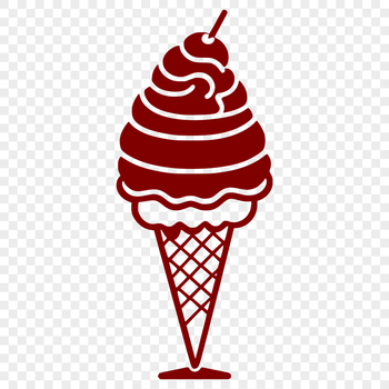 An isolated vector design of a cold dessert, featuring a creamy treat with a cone or stick.