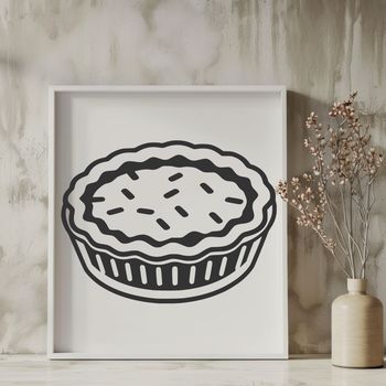 A colorful illustration of a slice of pie, suitable as a vector graphic design element for food and dessert themed projects.